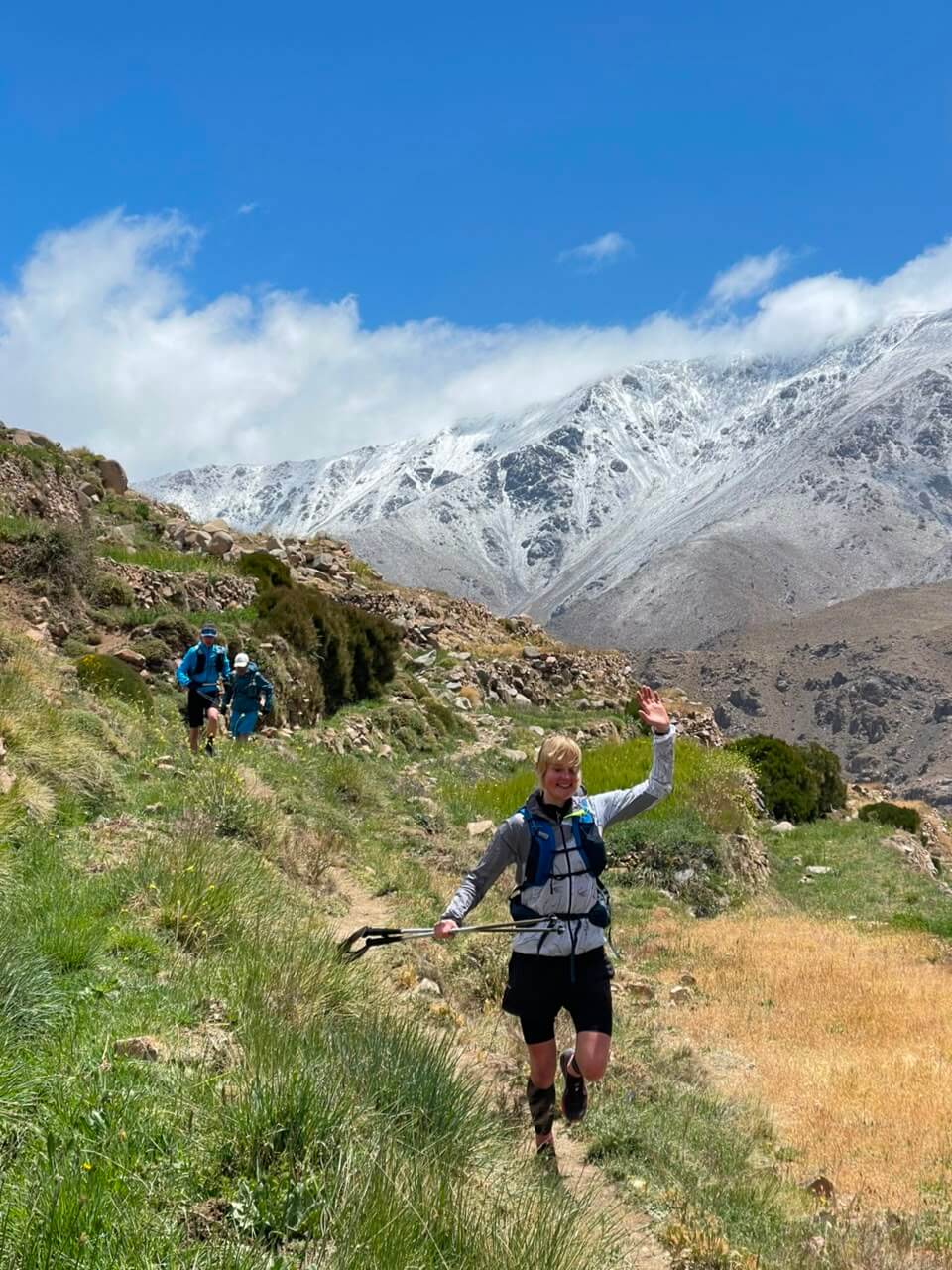 Trail running on mountain trails in Morocco's High Atlas